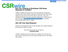 Tablet Screenshot of com.csrwire.ca